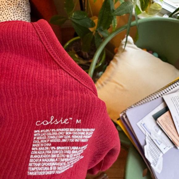 Colsie Red Ribbed Bralette - Picture 3 of 3